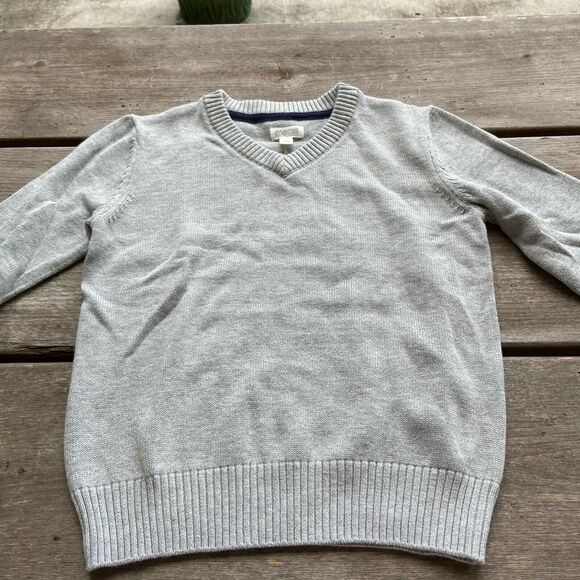 Gymboree Boys Sweater Size XS 4 Essentials Gray V-Neck Long Sleeve Solid NEW - Picture 6 of 8